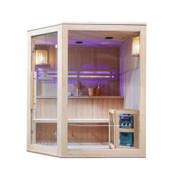 SAUNA FIŃSKA WYSOKOTEMPERATUROWA Z PIECEM BODO7/HARVIA 5-6 OSOBOWA 180x180 BODO7
