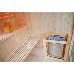 SAUNA FIŃSKA WYSOKOTEMPERATUROWA Z PIECEM BODO7/HARVIA 5-6 OSOBOWA 180x180 BODO7