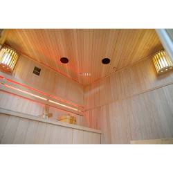 SAUNA FIŃSKA WYSOKOTEMPERATUROWA Z PIECEM BODO7/HARVIA 5-6 OSOBOWA 180x180 BODO7