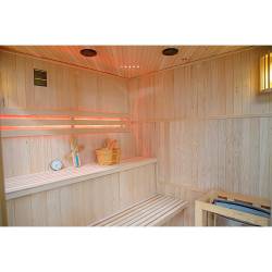SAUNA FIŃSKA WYSOKOTEMPERATUROWA Z PIECEM BODO7/HARVIA 5-6 OSOBOWA 180x180 BODO7