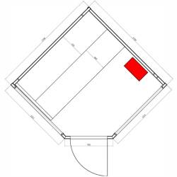 SAUNA FIŃSKA WYSOKOTEMPERATUROWA Z PIECEM BODO7/HARVIA 5-6 OSOBOWA 180x180 BODO7