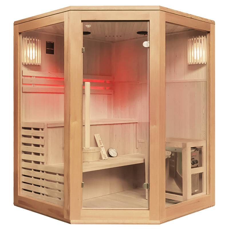 SAUNA FIŃSKA WYSOKOTEMPERATUROWA Z PIECEM BODO4/HARVIA 4-5 OSOBOWA 150x150 BODO4
