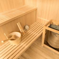 SAUNA FIŃSKA WYSOKOTEMPERATUROWA Z PIECEM BODO4/HARVIA 4-5 OSOBOWA 150x150 BODO4