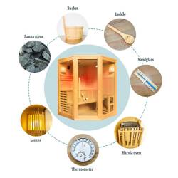 SAUNA FIŃSKA WYSOKOTEMPERATUROWA Z PIECEM BODO4/HARVIA 4-5 OSOBOWA 150x150 BODO4