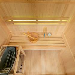 SAUNA FIŃSKA WYSOKOTEMPERATUROWA Z PIECEM BODO3/HARVIA 3-4 OSOBOWA 153x110 BODO3