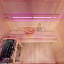 SAUNA FIŃSKA WYSOKOTEMPERATUROWA Z PIECEM BODO3/HARVIA 3-4 OSOBOWA 153x110 BODO3