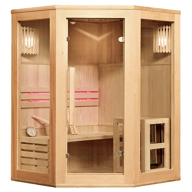 SAUNA FIŃSKA WYSOKOTEMPERATUROWA Z PIECEM BODO2/HARVIA 1-2 OSOBOWA 120x120 BODO2