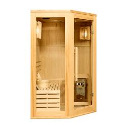 SAUNA FIŃSKA WYSOKOTEMPERATUROWA Z PIECEM BODO2/HARVIA 1-2 OSOBOWA 120x120 BODO2