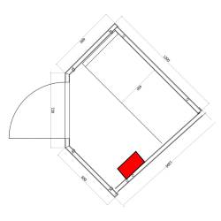 SAUNA FIŃSKA WYSOKOTEMPERATUROWA Z PIECEM BODO2/HARVIA 1-2 OSOBOWA 120x120 BODO2