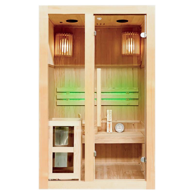 SAUNA FIŃSKA WYSOKOTEMPERATUROWA Z PIECEM BODO1/HARVIA 1-2 OSOBOWA 120x105 BODO1