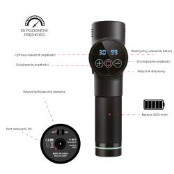 PISTOLET DO MASAŻU MASAŻER DO PLECÓW CIAŁA MASSAGE GUN + 8 KOŃCÓWEK RP08 RP08