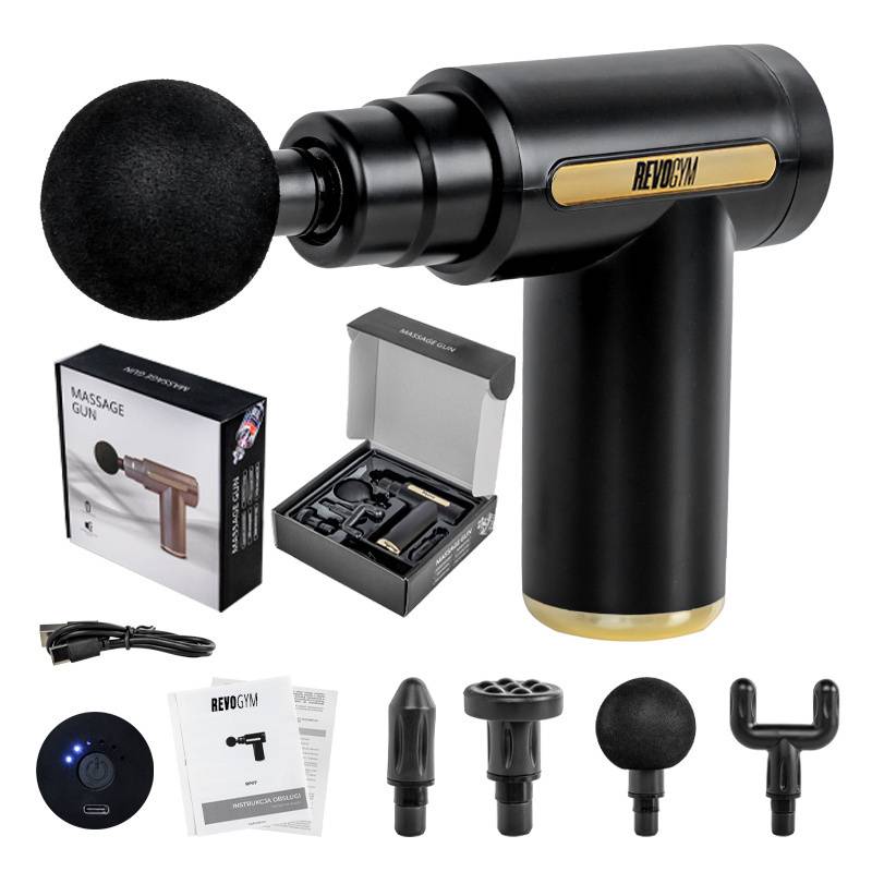 PISTOLET DO MASAŻU MASAŻER DO PLECÓW CIAŁA MASSAGE GUN + 4 KOŃCÓWEK RP07 RP07