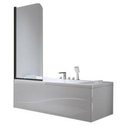 PARAWAN NAWANNOWY 80X140 CM PR01 CZARNY SZKŁO 6MM PR01-BL-80X140