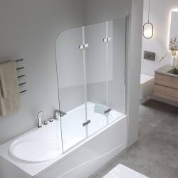 PARAWAN NAWANNOWY 120X140 CM PR05 CHROM SZKŁO 6MM PR05-120X140