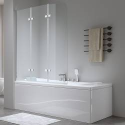 PARAWAN NAWANNOWY 120X140 CM PR05 CHROM SZKŁO 6MM PR05-120X140