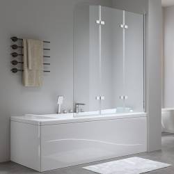 PARAWAN NAWANNOWY 120X140 CM PR05 CHROM SZKŁO 6MM PR05-120X140