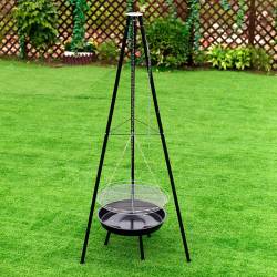 PALENISKO GRILL OGRODOWY WĘGLOWY Z POKRYWĄ VL11 CZARNE VL11-BLACK