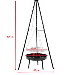 PALENISKO GRILL OGRODOWY WĘGLOWY Z POKRYWĄ VL11 CZARNE VL11-BLACK
