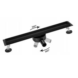 ODPŁYW LINIOWY OBROTOWY SLIM DL03 CZARNY 80 CM DL03-SLIM-BL80