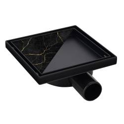 ODPŁYW LINIOWY KWADRATOWY OBROTOWY DL07 360 FIX G1 CZARNY 15x15 CM DL07-360-FIX-G1-BL15