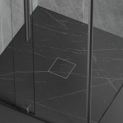 ODPŁYW LINIOWY KWADRATOWY OBROTOWY DL07 360 FIX G1 CZARNY 15x15 CM DL07-360-FIX-G1-BL15