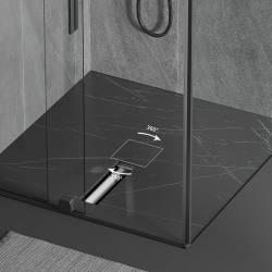 ODPŁYW LINIOWY KWADRATOWY OBROTOWY DL07 360 FIX G1 CZARNY 15x15 CM DL07-360-FIX-G1-BL15