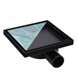 ODPŁYW LINIOWY KWADRATOWY OBROTOWY DL07 360 FIX G1 CZARNY 15x15 CM DL07-360-FIX-G1-BL15