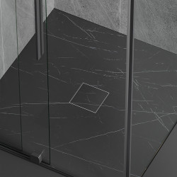 ODPŁYW LINIOWY KWADRATOWY OBROTOWY DL07 360 FIX G1 CZARNY 10x10 CM DL07-360-FIX-G1-BL10