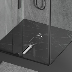 ODPŁYW LINIOWY KWADRATOWY OBROTOWY DL07 360 FIX G1 CZARNY 10x10 CM DL07-360-FIX-G1-BL10