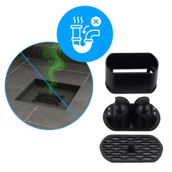ODPŁYW LINIOWY KWADRATOWY OBROTOWY DL07 360 FIX G1 CZARNY 10x10 CM DL07-360-FIX-G1-BL10