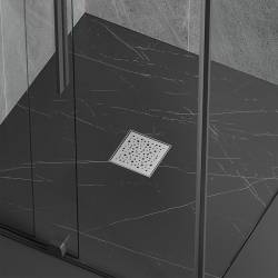 ODPŁYW LINIOWY KWADRATOWY DL06 WAVE G5 SATIN 15x15 CM DL06-WAVE-G5-ST15