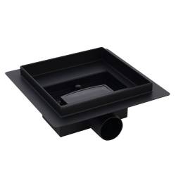 ODPŁYW LINIOWY KWADRATOWY DL06 WAVE G5 CZARNY 15x15 CM DL06-WAVE-G5-BL15