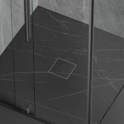 ODPŁYW LINIOWY KWADRATOWY DL06 FIX G1 SATIN 15x15 CM DL06-FIX-G1-ST15