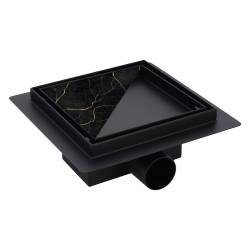 ODPŁYW LINIOWY KWADRATOWY DL06 FIX G1 CZARNY 15x15 CM DL06-FIX-G1-BL15