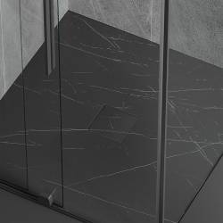 ODPŁYW LINIOWY KWADRATOWY DL06 FIX G1 CZARNY 15x15 CM DL06-FIX-G1-BL15