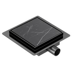 ODPŁYW LINIOWY KWADRATOWY DL06 FIX G1 CZARNY 15x15 CM DL06-FIX-G1-BL15