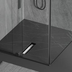 ODPŁYW LINIOWY KWADRATOWY DL06 FIX G1 CZARNY 15x15 CM DL06-FIX-G1-BL15