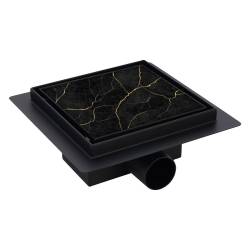 ODPŁYW LINIOWY KWADRATOWY DL06 FIX G1 CZARNY 15x15 CM DL06-FIX-G1-BL15