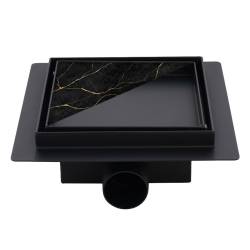 ODPŁYW LINIOWY KWADRATOWY DL06 FIX G1 CZARNY 15x15 CM DL06-FIX-G1-BL15