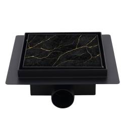 ODPŁYW LINIOWY KWADRATOWY DL06 FIX G1 CZARNY 15x15 CM DL06-FIX-G1-BL15