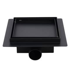 ODPŁYW LINIOWY KWADRATOWY DL06 FIX G1 CZARNY 15x15 CM DL06-FIX-G1-BL15
