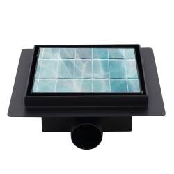 ODPŁYW LINIOWY KWADRATOWY DL06 FIX G1 CZARNY 15x15 CM DL06-FIX-G1-BL15