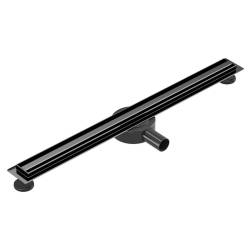ODPŁYW LINIOWY DL03 360 OBROTOWY SLIM 90 CM CZARNY SYFON DL03-SLIM-BL90