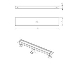 ODPŁYW LINIOWY DL02 360 OBROTOWY 80 CM SATIN SYFON DL02-360-ST80