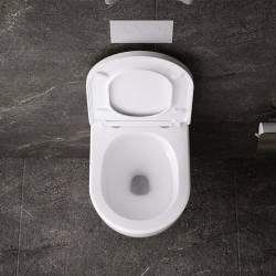 MISKA WC WISZĄCA TORNADO NERO-WH-02 BIAŁA DESKA WOLNOOPADAJĄCA DUROPLAST NERO-WH-02
