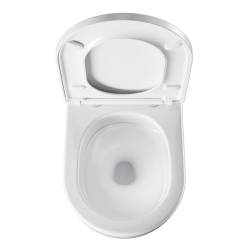 MISKA WC WISZĄCA TORNADO NERO-WH-02 BIAŁA DESKA WOLNOOPADAJĄCA DUROPLAST NERO-WH-02