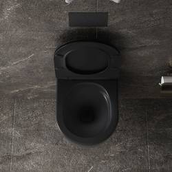 MISKA WC WISZĄCA TORNADO NERO-MTB-03 CZARNA DESKA WOLNOOPADAJĄCA DUROPLAST NERO-MTB-03