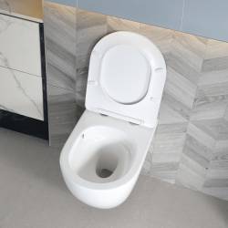 MISKA WC WISZĄCA TORNADO MIZU-WH-TR-03 BIAŁA DESKA WOLNOOPADAJĄCA DUROPLAST MIZU-WH-TR-03