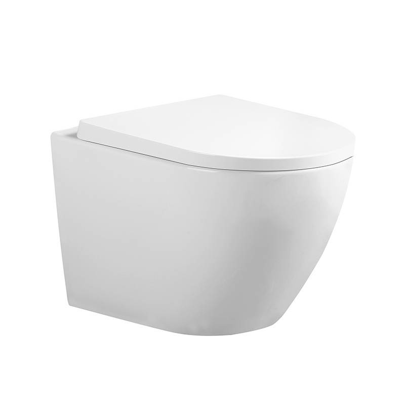 MISKA WC WISZĄCA TORNADO FLOW-WH-TR-02 BIAŁA DESKA WOLNOOPADAJĄCA DUROPLAST FLOW-WH-TR-02