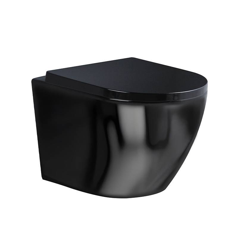 MISKA WC WISZĄCA TORNADO FLOW-BL-TR-02 CZARNA DESKA WOLNOOPADAJĄCA DUROPLAST FLOW-BL-TR-02
